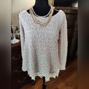 Altar'd State Cream Textured Sweater